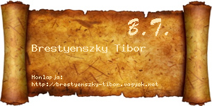 Brestyenszky Tibor névjegykártya